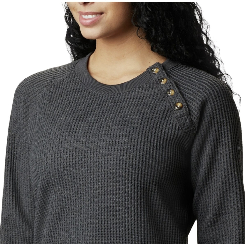 Columbia Women's Gray Waffle Knit Chillin Sweater Size Small